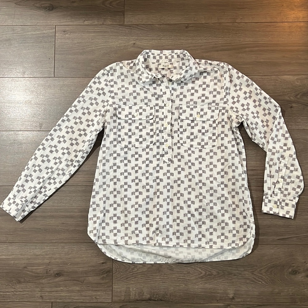Madewell 3/4 Button Down Blouse